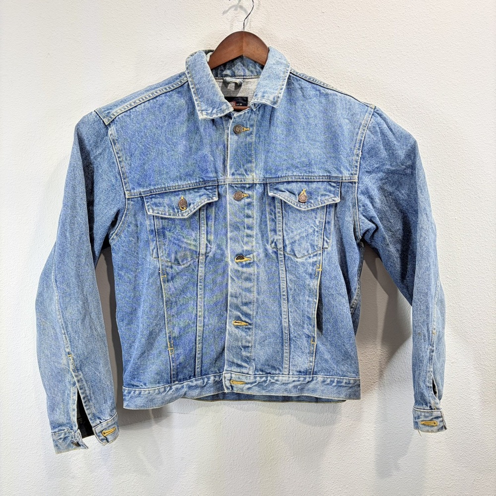 Vintage 2000s Y2K Faded Glory Outdoors Blue Denim Jacket Button Size M